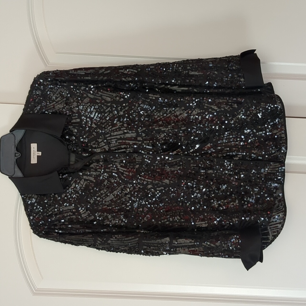 Lafayette 148 sequin Scottie blouse